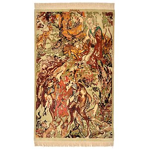 2' 6 x 4' 2 Qom Persian Rug
