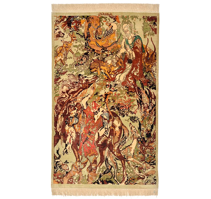 75cm x 127cm Qom Persian Rug