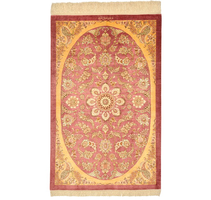 2' 7 x 3' 10 Qom Persian Rug