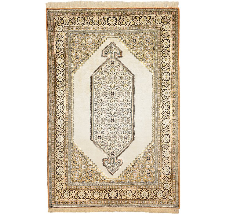 3' 5 x 5' 1 Qom Persian Rug