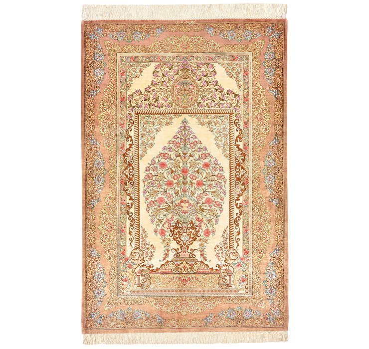 HandKnotted 2' 6 x 3' 11 Qom Persian Rug