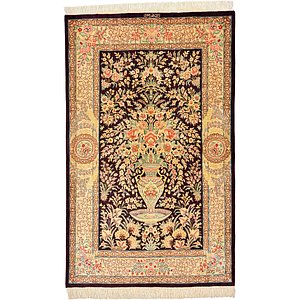 2' 6 x 4' Qom Persian Rug