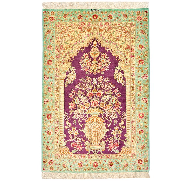 2' 7 x 4' Qom Persian Rug