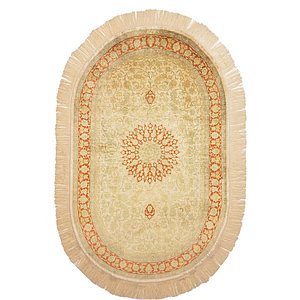 Unique Loom 3' 1 x 5' Qom Persian Oval Rug