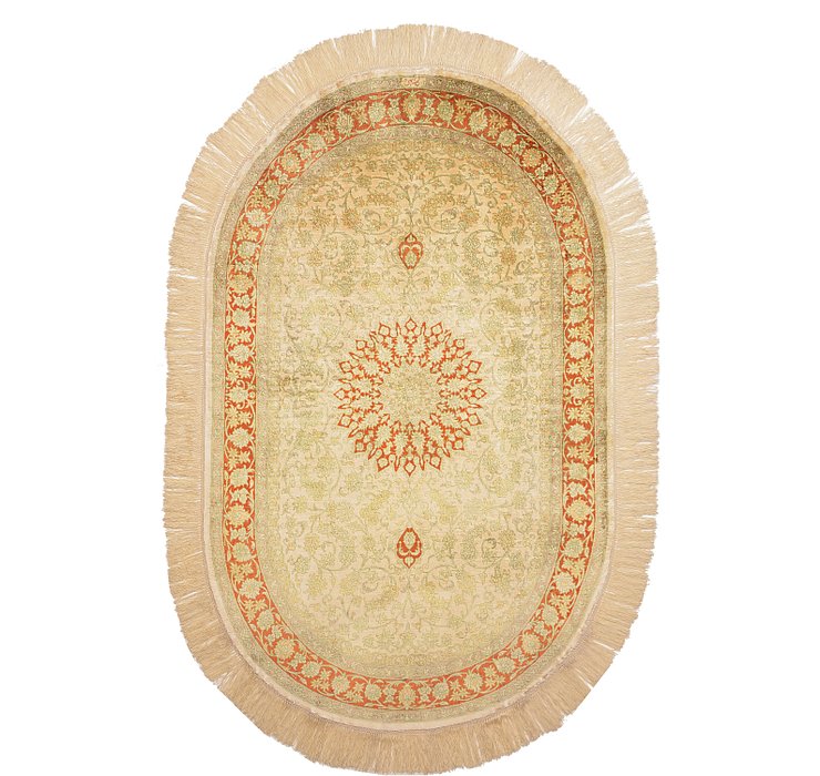 3' 1 x 5' Qom Persian Oval Rug