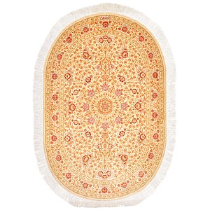 Unique Loom 3' 3 x 4' 9 Qom Persian Oval Rug