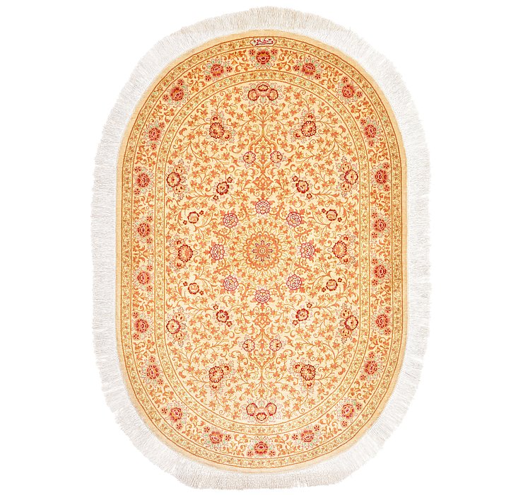 3' 3 x 4' 9 Qom Persian Oval Rug