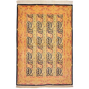 3' 4 x 4' 11 Qom Persian Rug