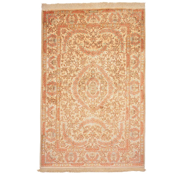 3' 4 x 5' 1 Qom Persian Rug
