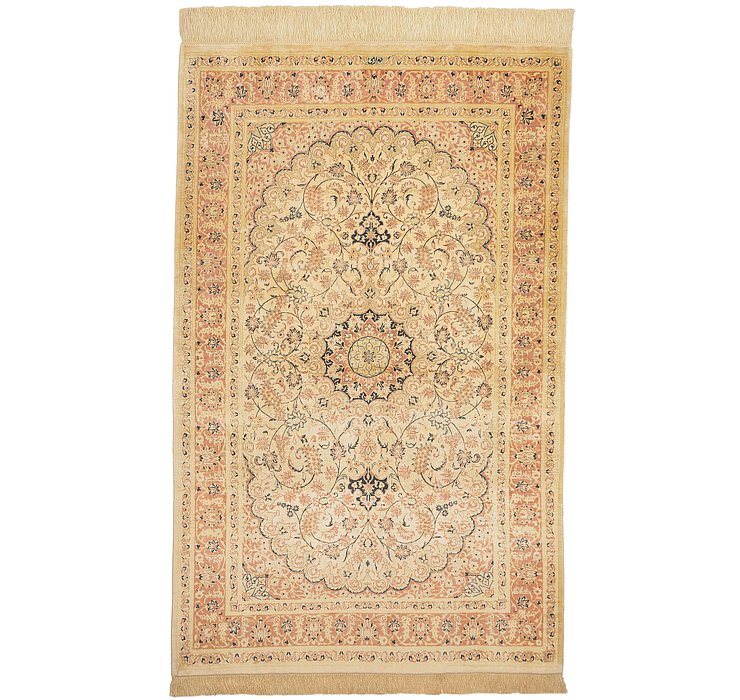 3' 4 x 4' 11 Qom Persian Rug