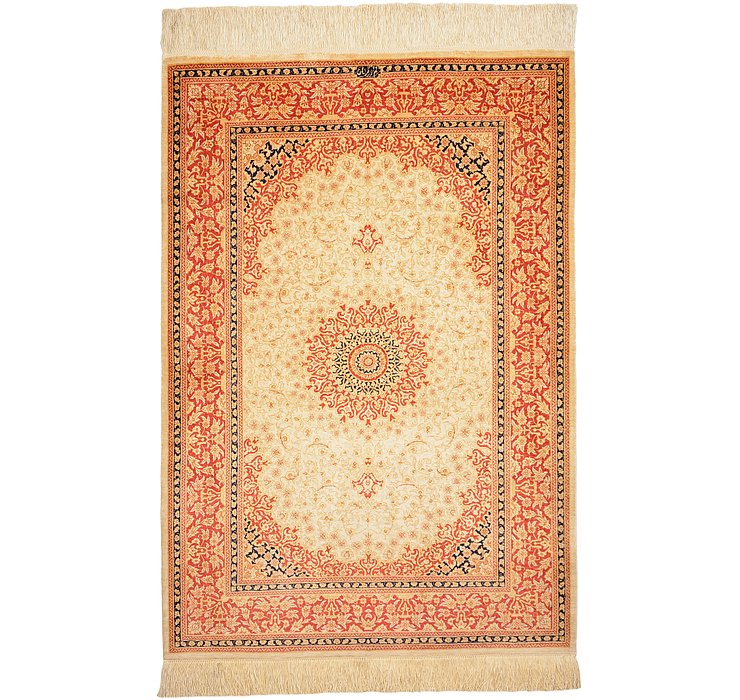 HandKnotted 3' 3 x 4' 9 Qom Persian Rug