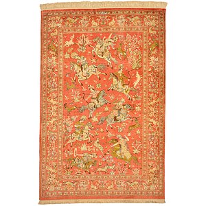 3' 3 x 4' 10 Qom Persian Rug