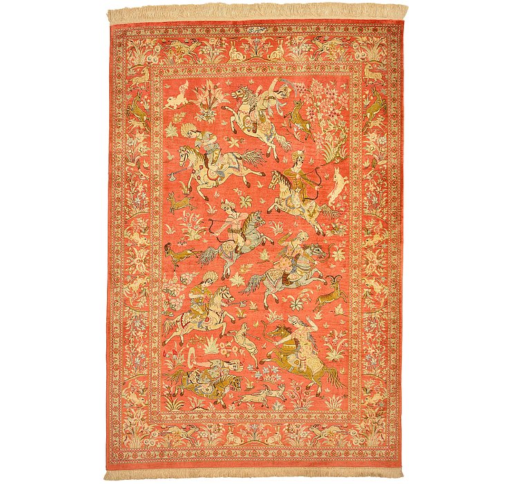 3' 3 x 4' 10 Qom Persian Rug