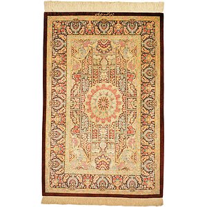 2' 7 x 4' Qom Persian Rug