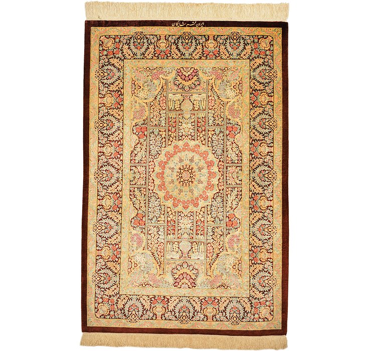 2' 7 x 4' Qom Persian Rug