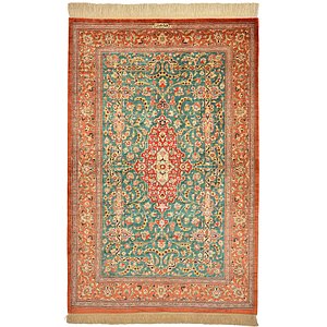 3' 4 x 5' 2 Qom Persian Rug