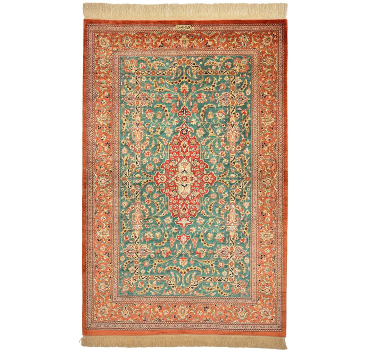 3' 4 x 5' 2 Qom Persian Rug