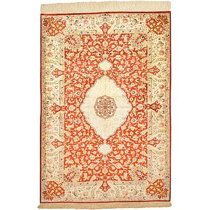 3' 5 x 4' 11 Qom Persian Rug
