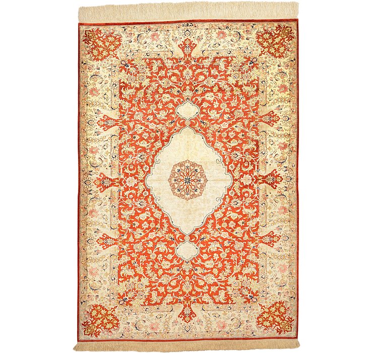 3' 5 x 4' 11 Qom Persian Rug