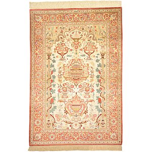 Unique Loom 3' 3 x 4' 9 Qom Persian Rug