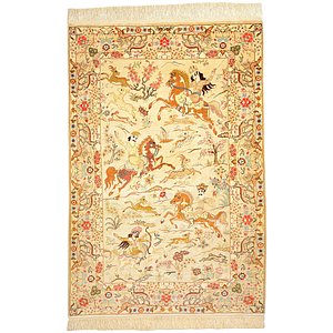 3' 3 x 4' 11 Qom Persian Rug