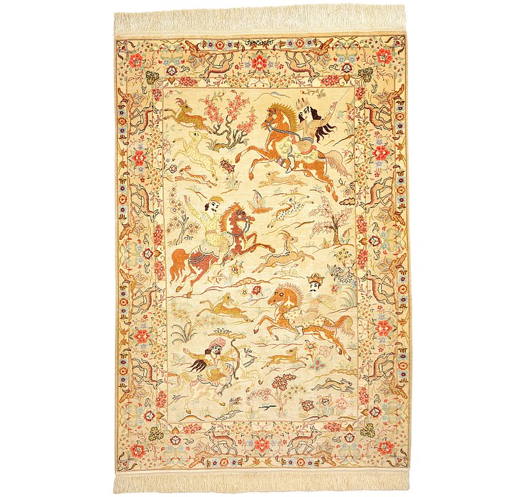 3' 3 x 4' 11 Qom Persian Rug