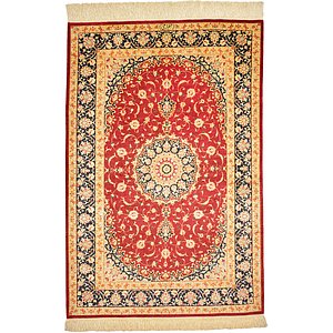 3' 4 x 4' 11 Qom Persian Rug