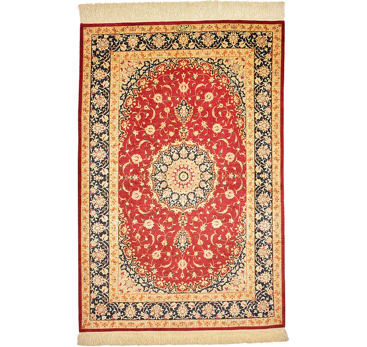 3' 4 x 4' 11 Qom Persian Rug