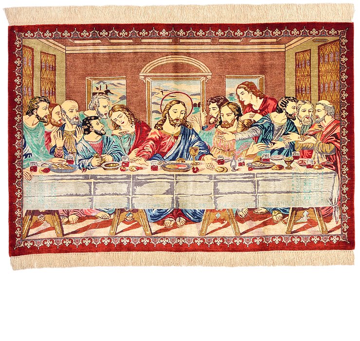 2' 7 x 3' 10 Qom Persian Rug
