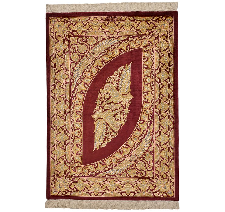 2' 7 x 3' 8 Qom Persian Rug