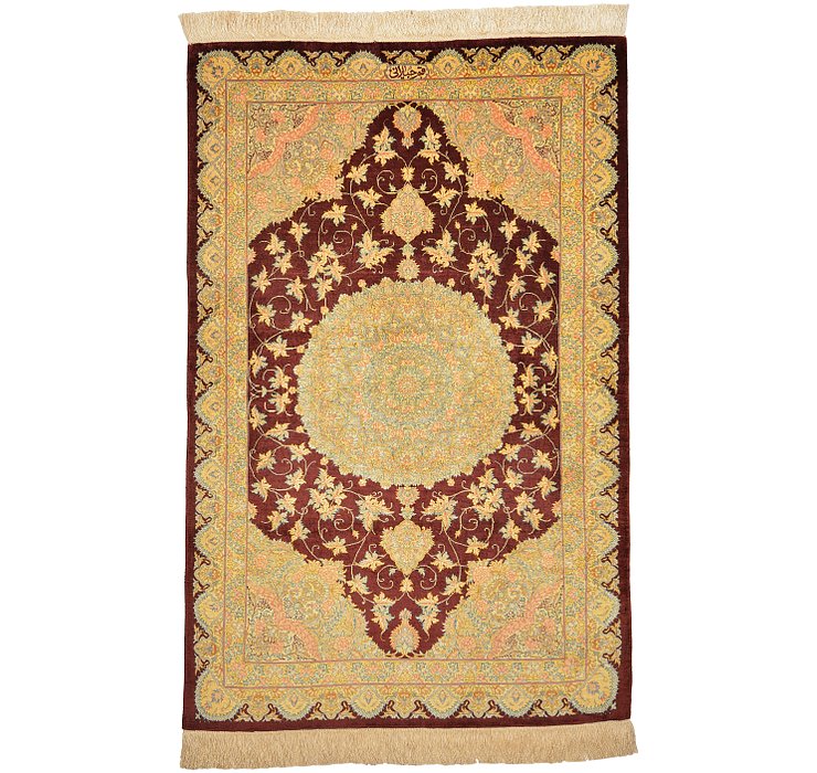 3' 3 x 4' 11 Qom Persian Rug
