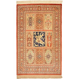2' 7 x 4' Qom Persian Rug