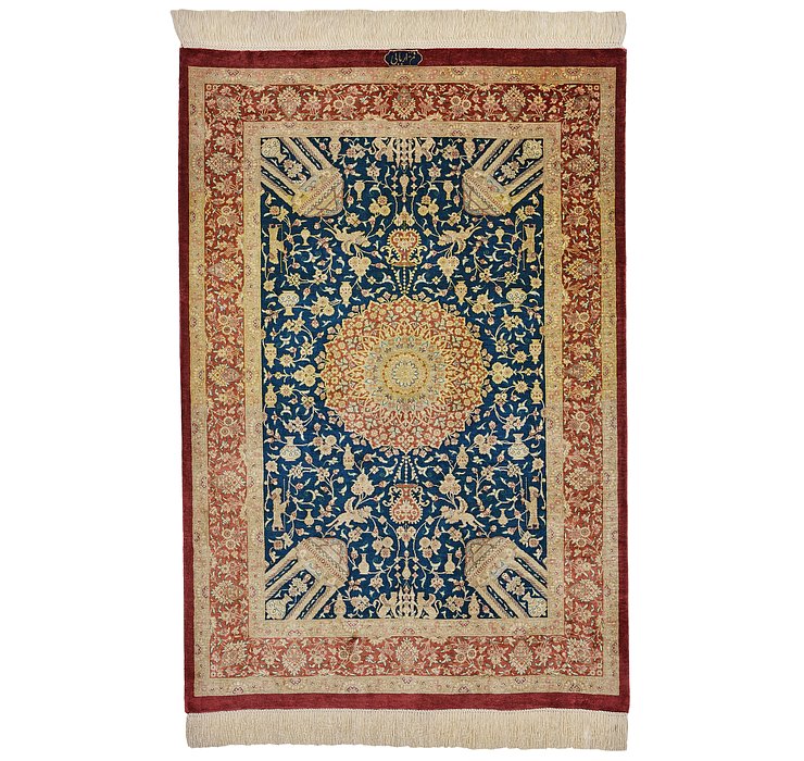 2' 7 x 3' 11 Qom Persian Rug