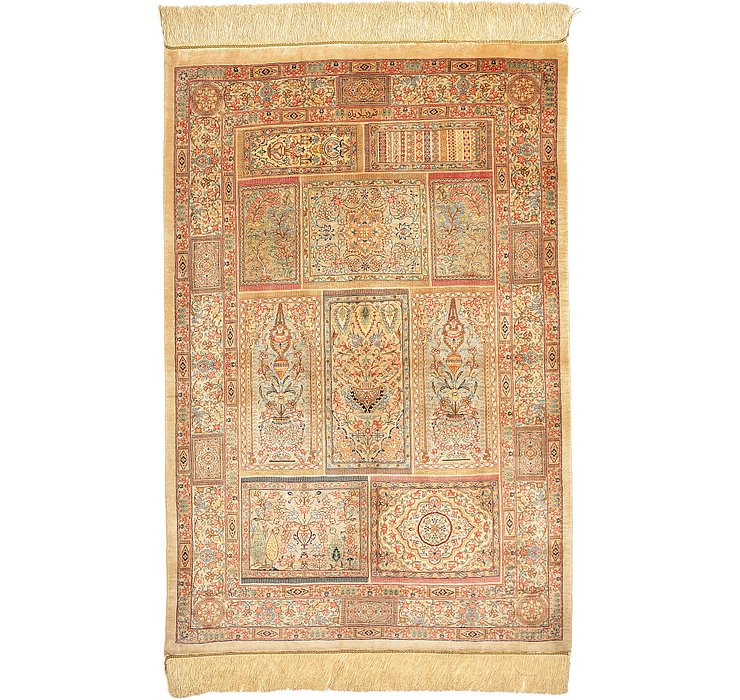 2' 7 x 3' 10 Qom Persian Rug