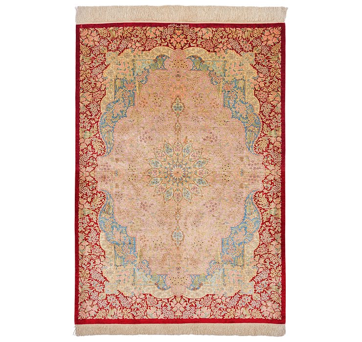 3' 5 x 4' 9 Qom Persian Rug