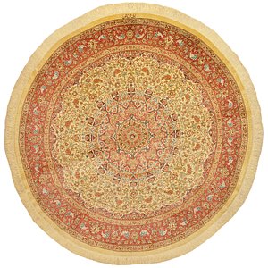 4' 9 x 4' 9 Qom Persian Round Rug