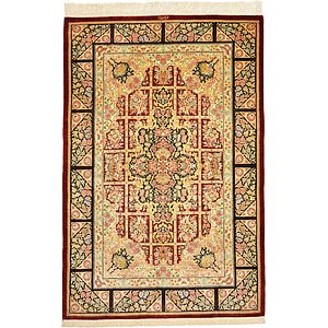 3' 3 x 4' 11 Qom Persian Rug