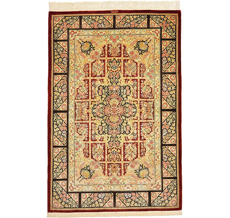 3' 3 x 4' 11 Qom Persian Rug