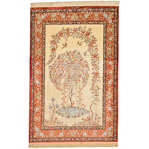 Unique Loom 3' 4 x 5' Qom Persian Rug