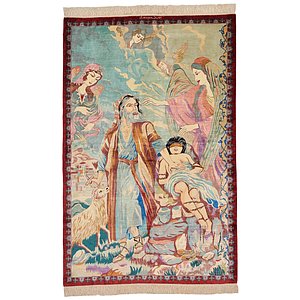 3' 2 x 4' 10 Qom Persian Rug
