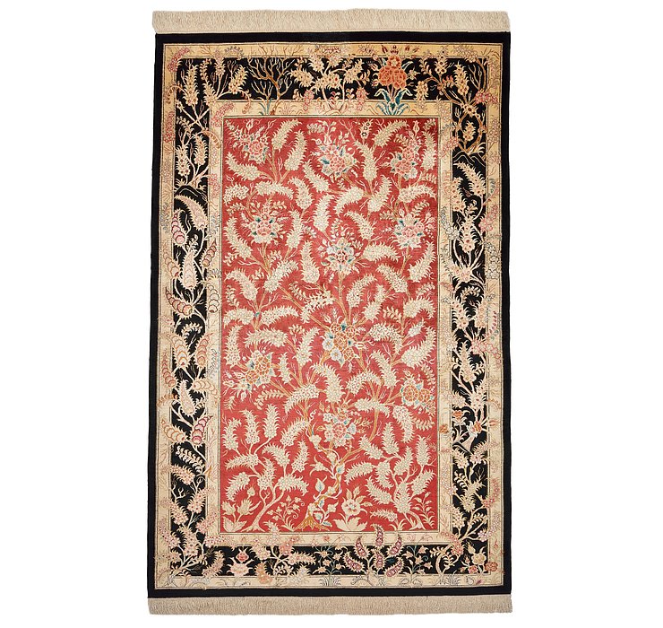 4' 3 x 6' 6 Qom Persian Rug