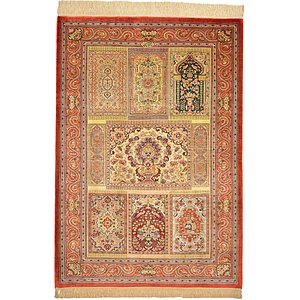 3' 5 x 4' 10 Qom Persian Rug