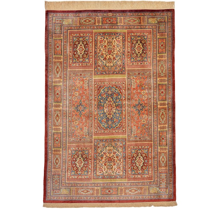 3' 5 x 4' 11 Qom Persian Rug