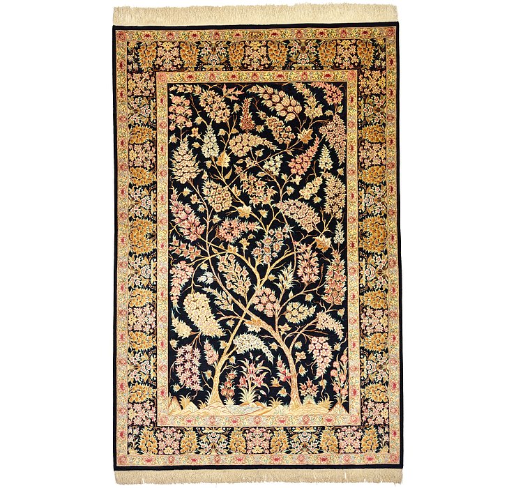 4' 4 x 6' 8 Qom Persian Rug