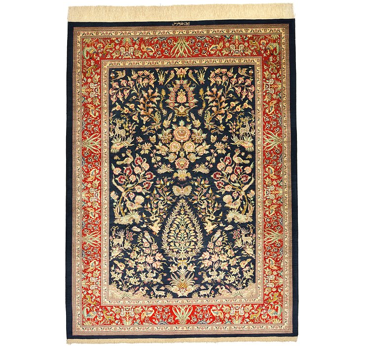 4' 6 x 6' 2 Qom Persian Rug