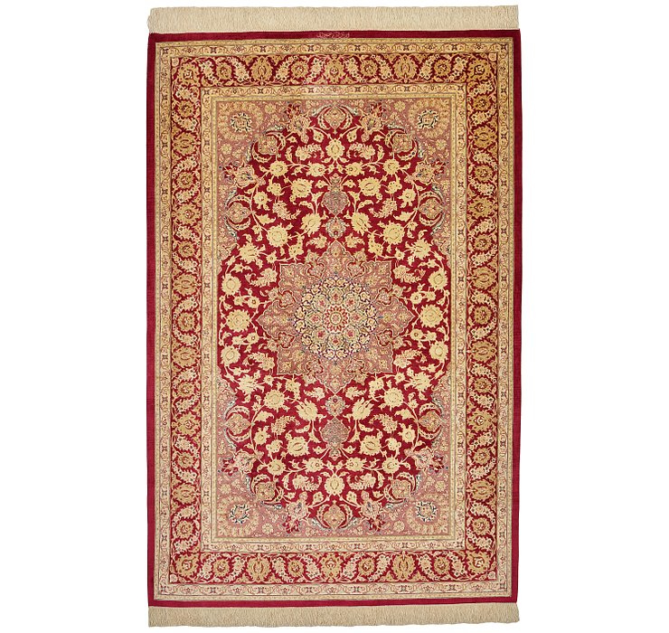 4' 4 x 6' 8 Qom Persian Rug