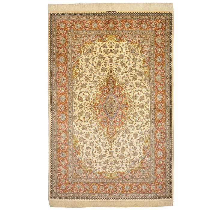 HandKnotted 5' 2 x 7' 9 Qom Persian Rug