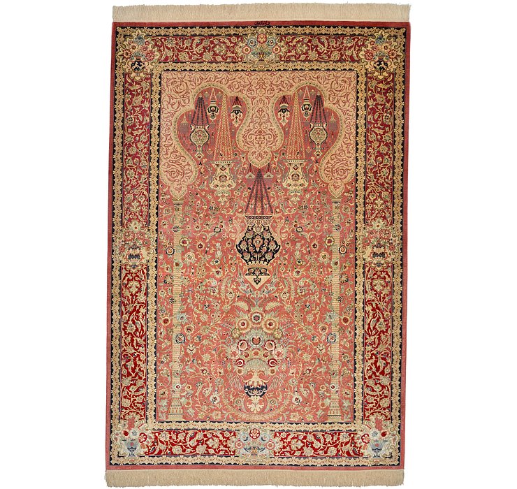 HandKnotted 4' 7 x 6' 10 Qom Persian Rug
