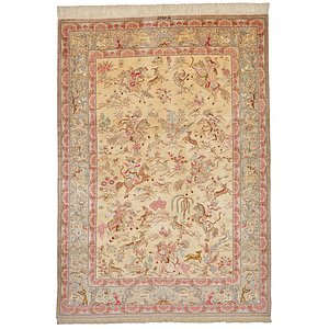 4' 6 x 6' 4 Qom Persian Rug