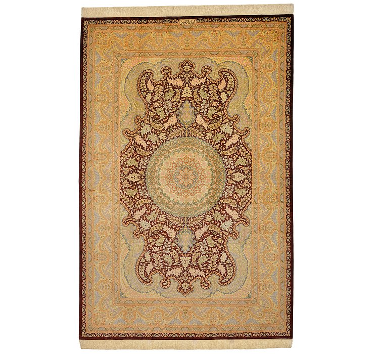 5' 3 x 7' 11 Qom Persian Rug